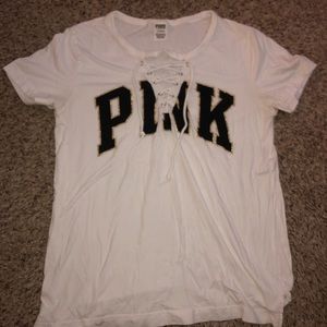 Victoria’s Secret PINK Cutout Lace Up Tee